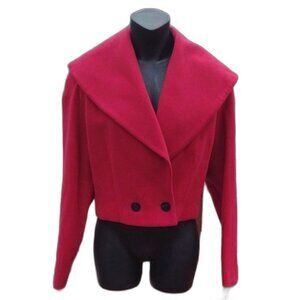 Vintage Classiques for Nordstrom Red Cropped Wool and Cashmere Jacket Size 14